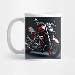 Chrome and Red Motorcycle 2 - Sleek and Stylish Mug